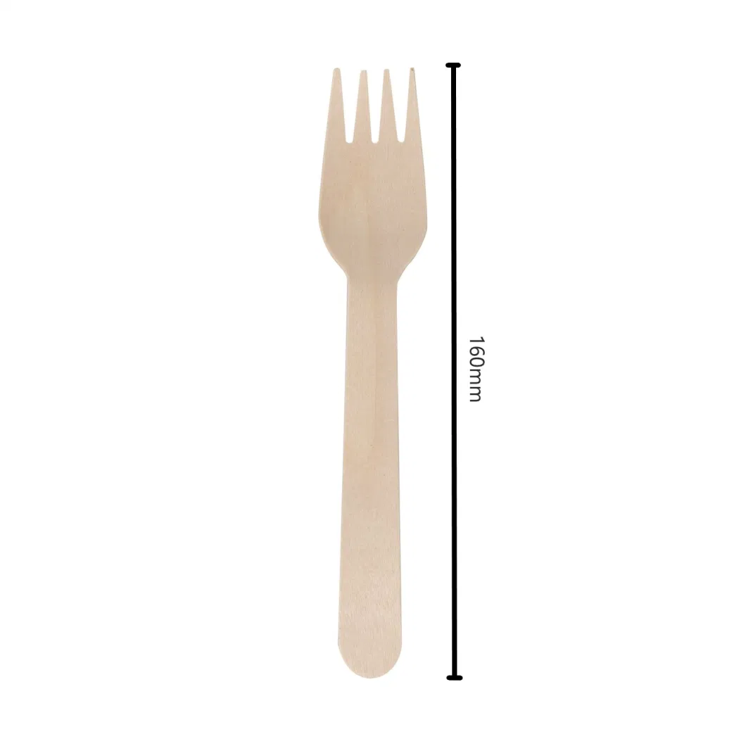 Biodegradable Disposable Wooden Cutlery Utensils Spoon Fork