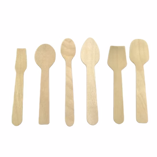 94mm Wooden Small Fruit Fork Cutlery Set/Bulk Sale Disposable Compostable Birch Wood Cutlery