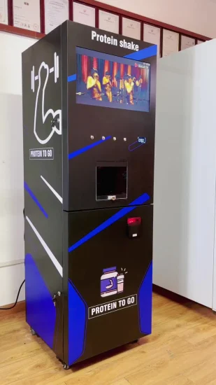 Distributeur automatique de shake protéiné 4 boissons froides avec paiement par carte bancaire